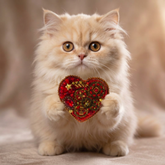 Red Steampunk Heart Brooch with Gears, Clockwork Valentine Pin, Handmade Mechanical Heart Jewelry, Unique Gift