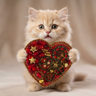 Red Steampunk Heart Brooch Stars and Chains, Clockwork Gear Pin, Handmade Mechanical Valentine Jewelry, Unique Gift